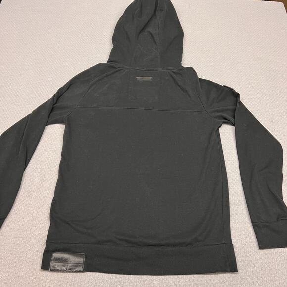 Naketano Hoodie Womens Large Black Pullover Cowl Fleece Activewear Casual - Picture 2 of 12